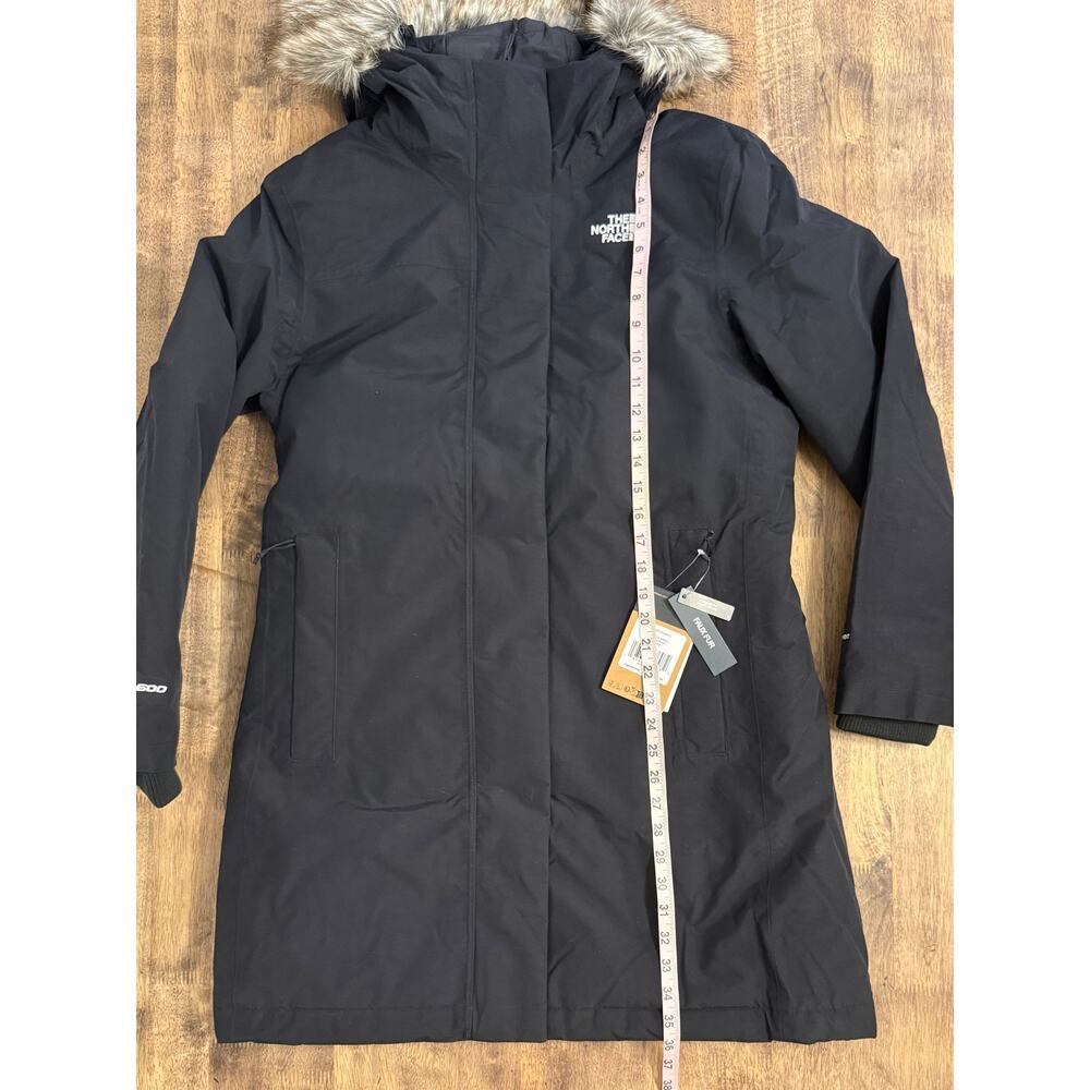 The North Face Arctic Parka 550 Down Knee Length Faux Fur Trim BLK Women’s Large - Picture 5 of 12